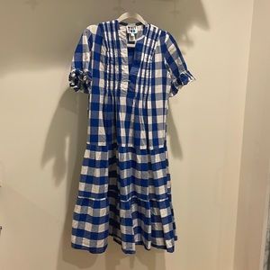 Whit Two blue and white checkered dress size xs